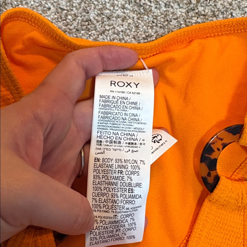 Roxy Size Small Orange Bikini Bottoms New With Tags - Picture 3 of 5